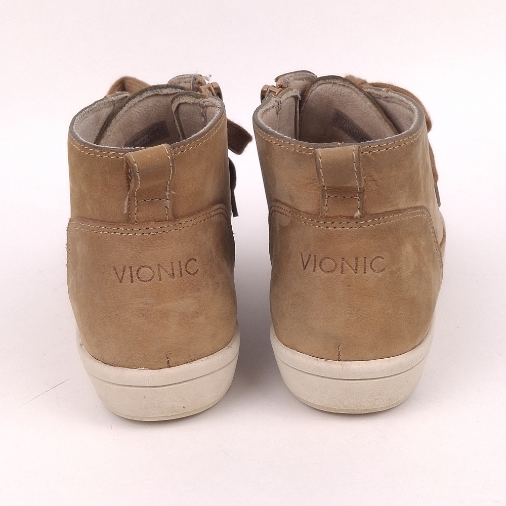 Vionic Shawna sneaker boots leather comfort arch support weather resistant tan - Picture 5 of 10